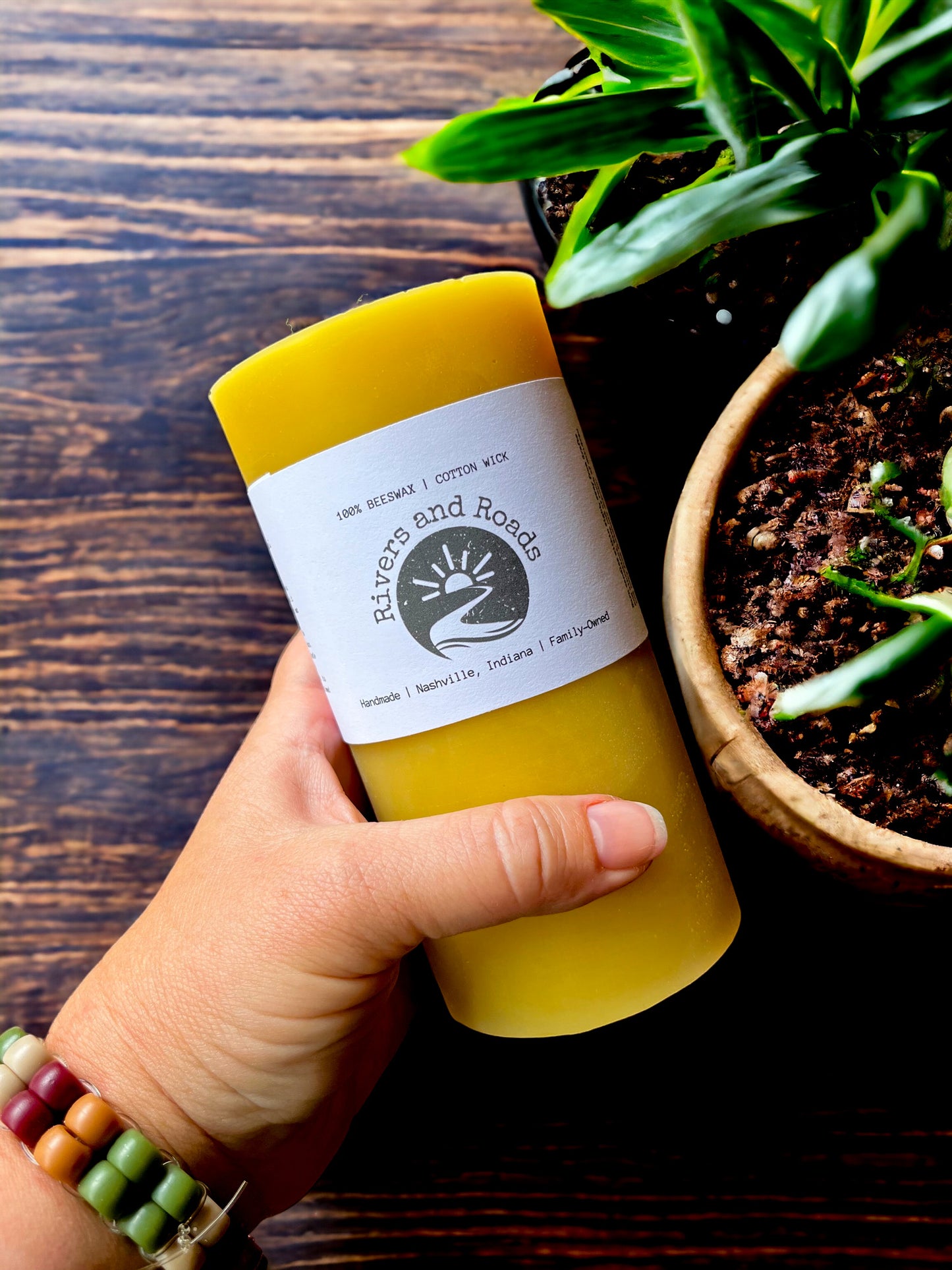3ā x 6ā Pillar Beeswax Candle (Large)