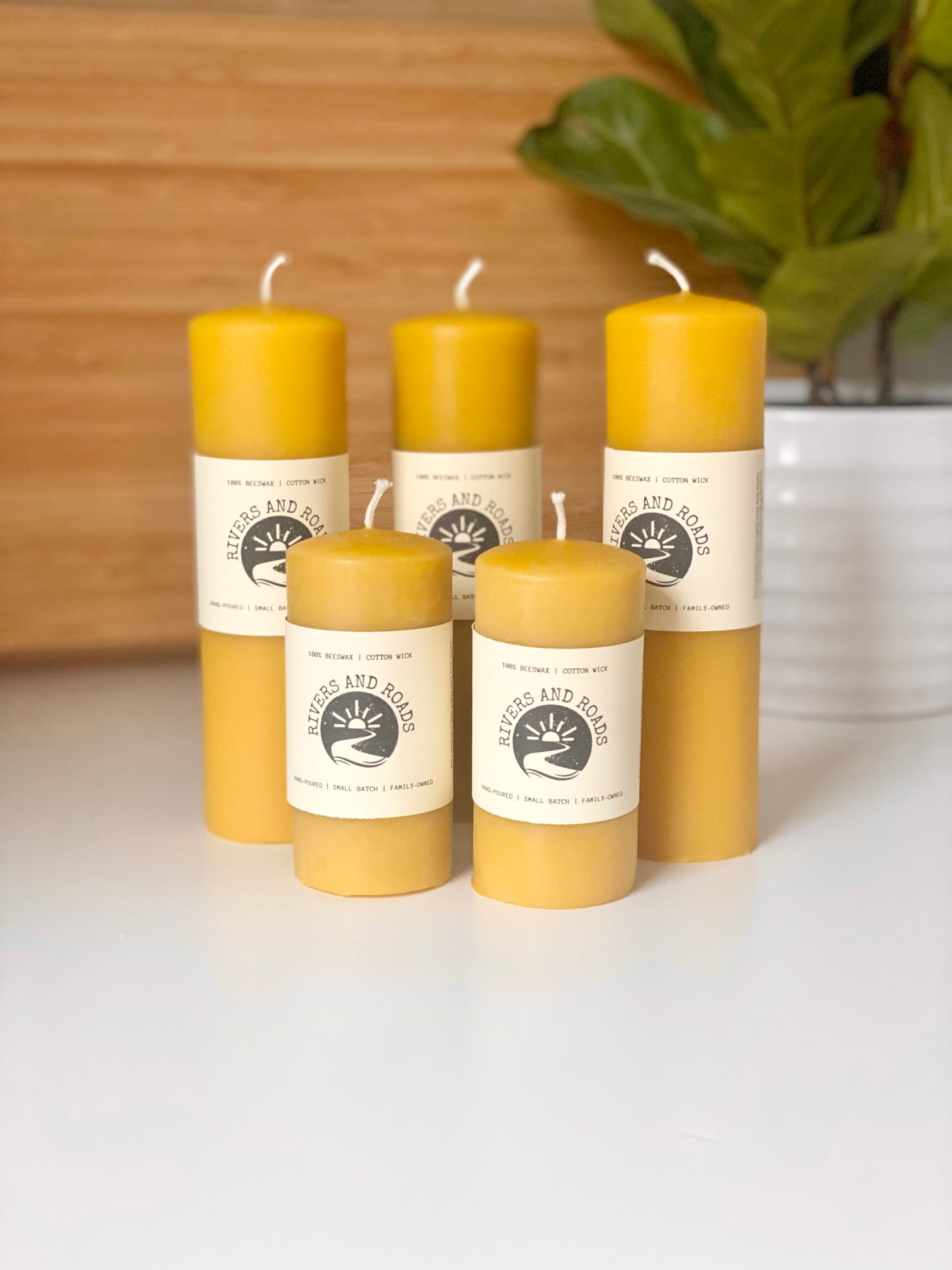 2β x 4β Beeswax Pillar Candle