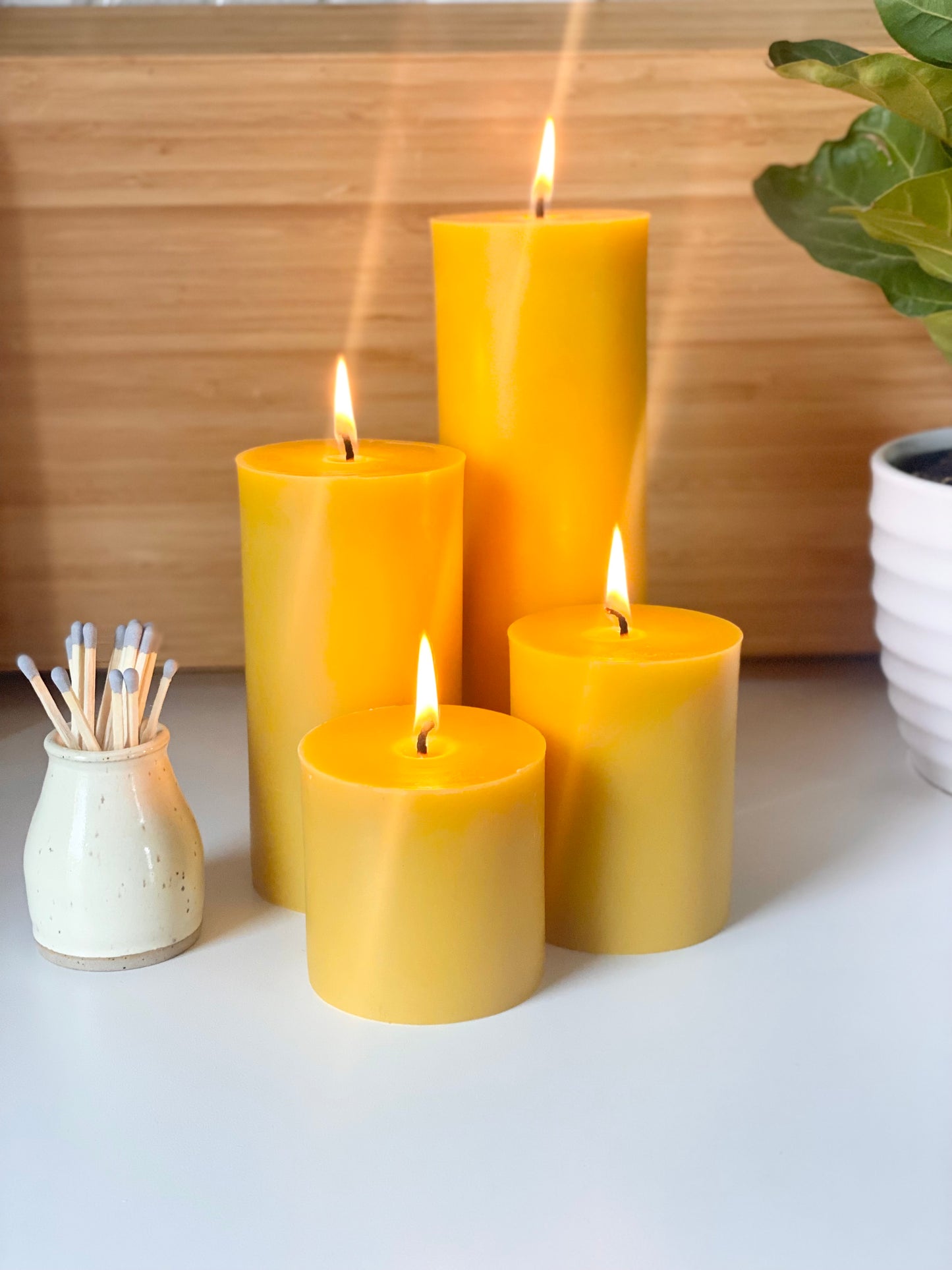 3” x 4” Pillar Beeswax Candle (Medium)