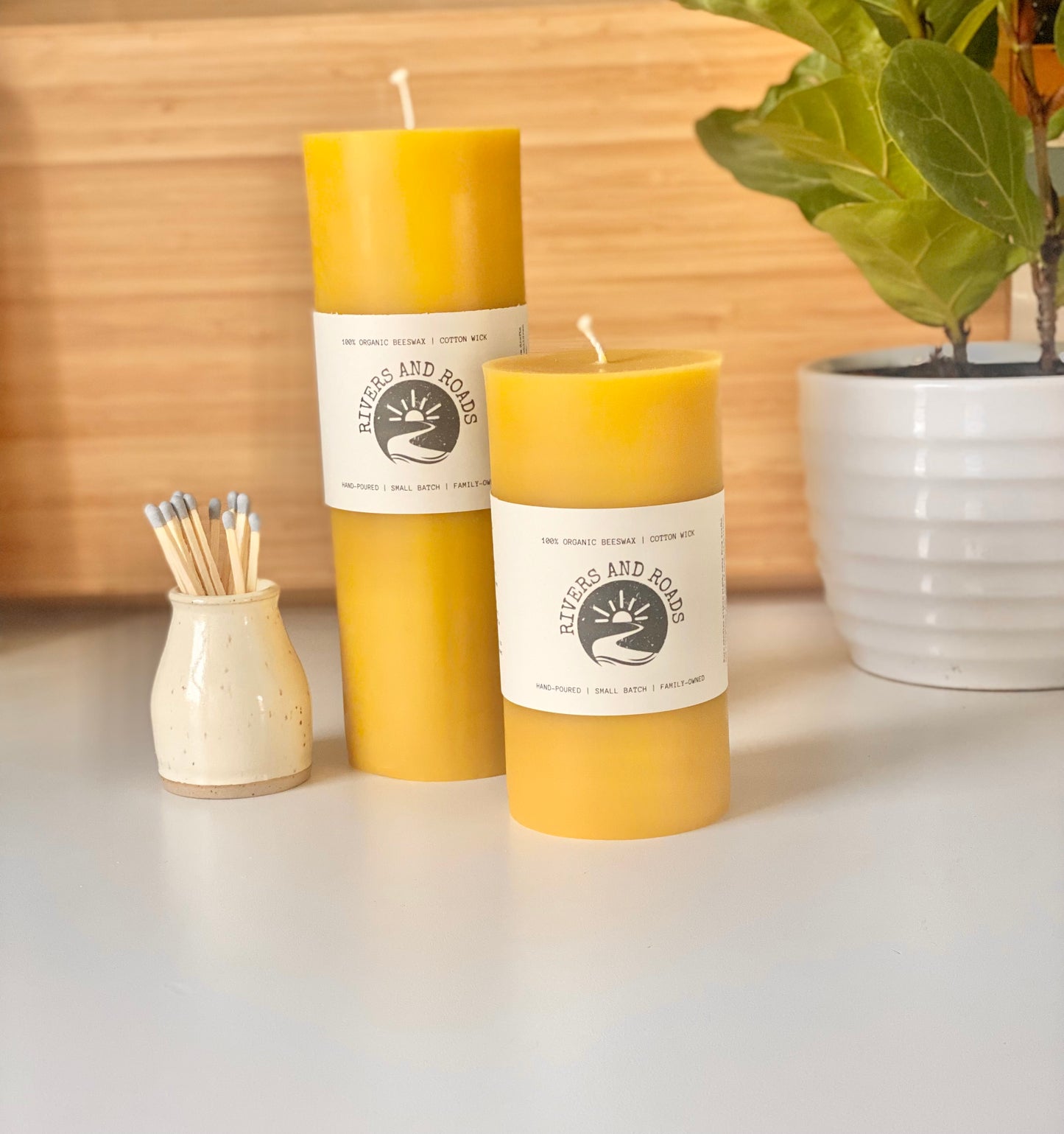 3” x 6” Pillar Beeswax Candle (Large)