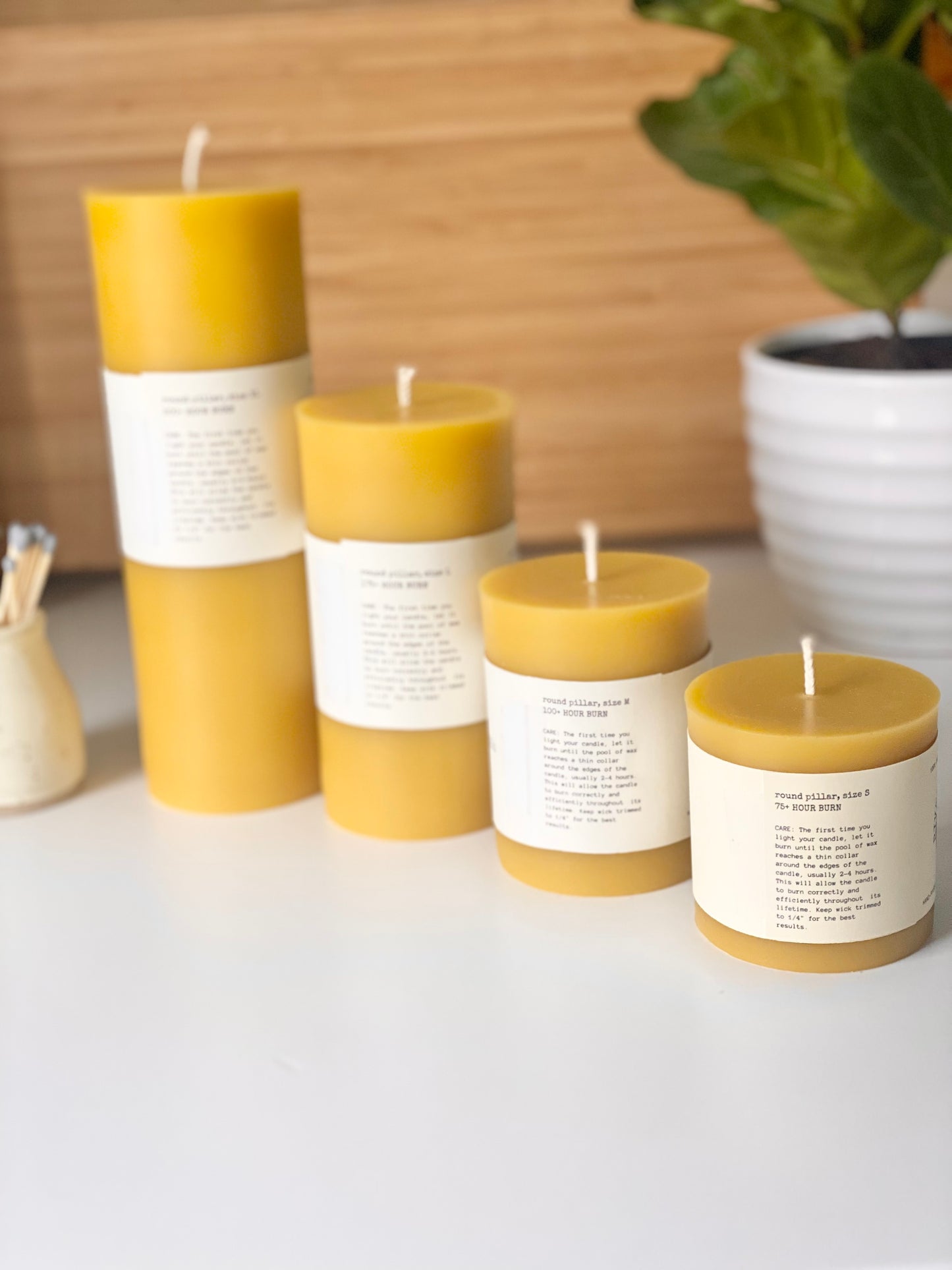 3” x 4” Pillar Beeswax Candle (Medium)