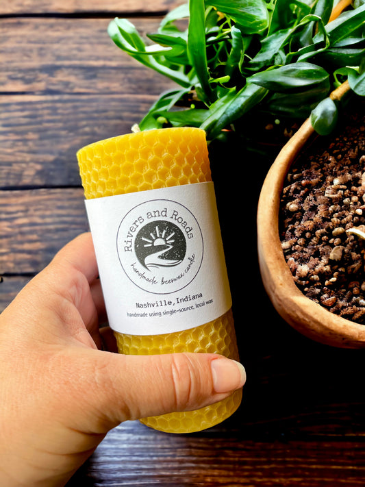 Large Honeycomb Beeswax Candle