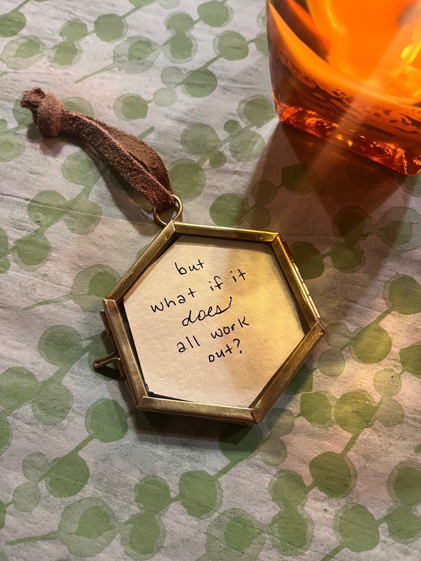 Hexagon Framed Handwritten Quote 2”x2”