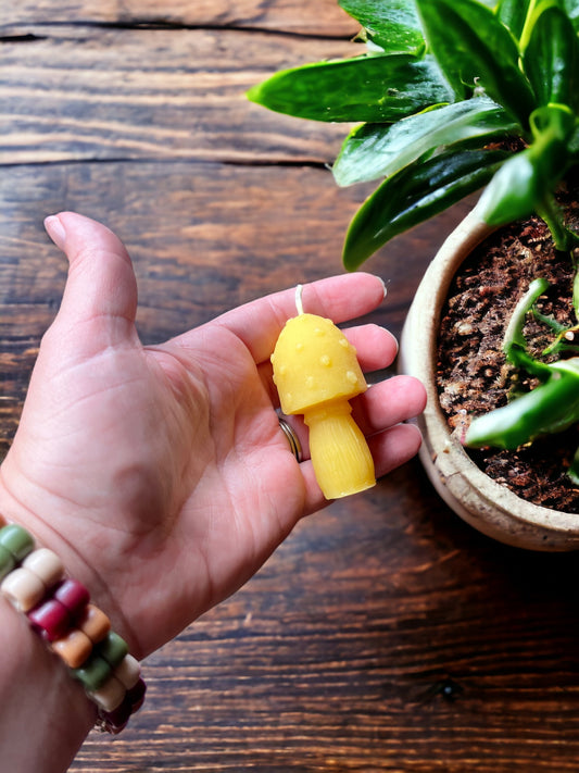 Toadstool Mushroom Beeswax Candles