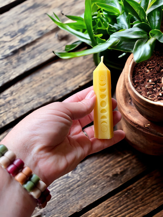 Moon Phase Beeswax Candle