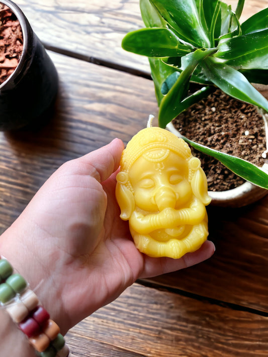 Ganesha Beeswax Candle