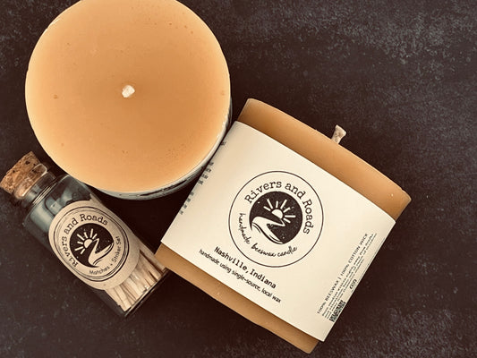 Pure Beeswax Pillar Candle | 3" x 3" | Hand-Poured | 75+ Hour Burn