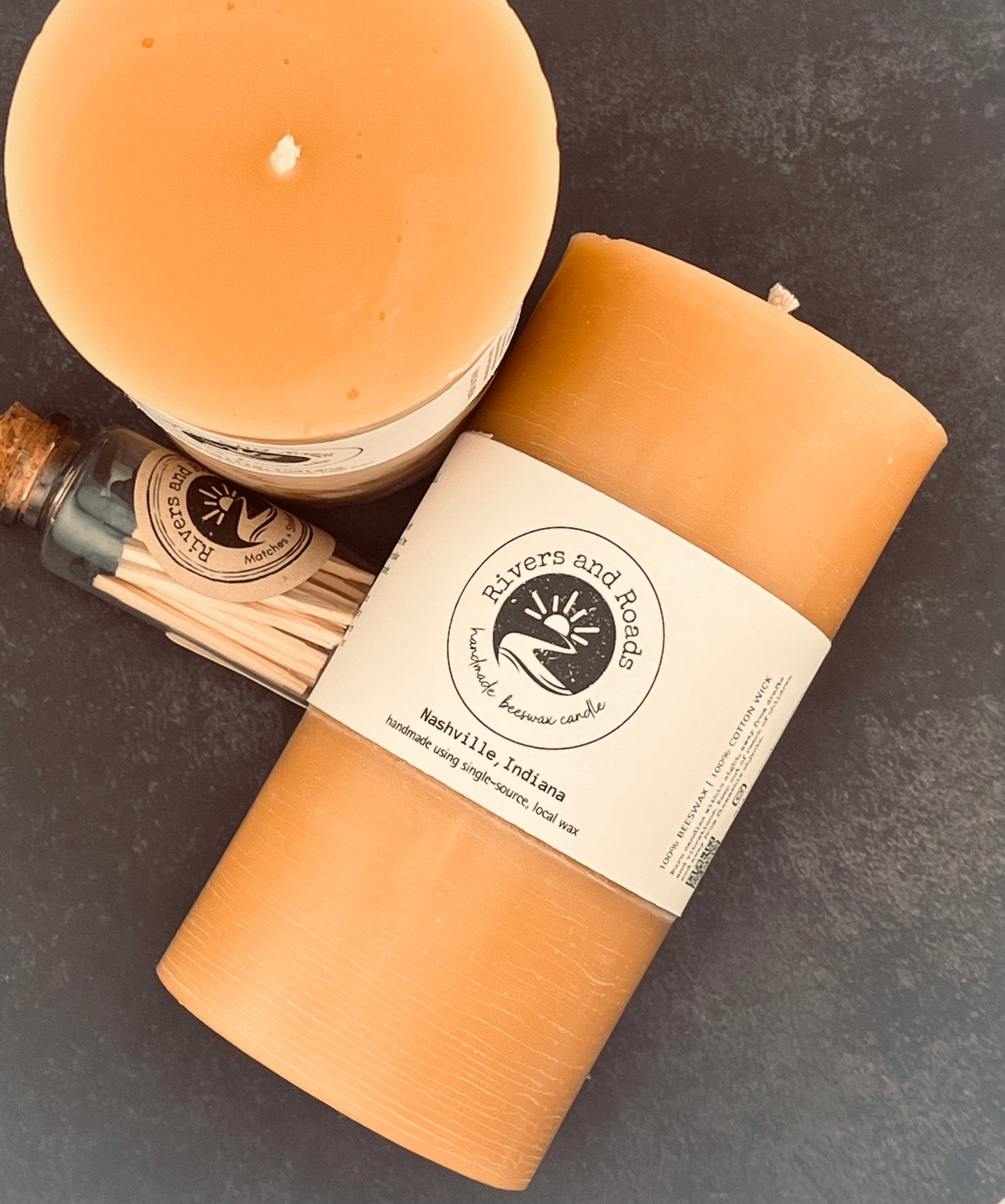Pure Beeswax Pillar Candle | 3" x 6" | Hand-Poured | 175+ Hour Burn