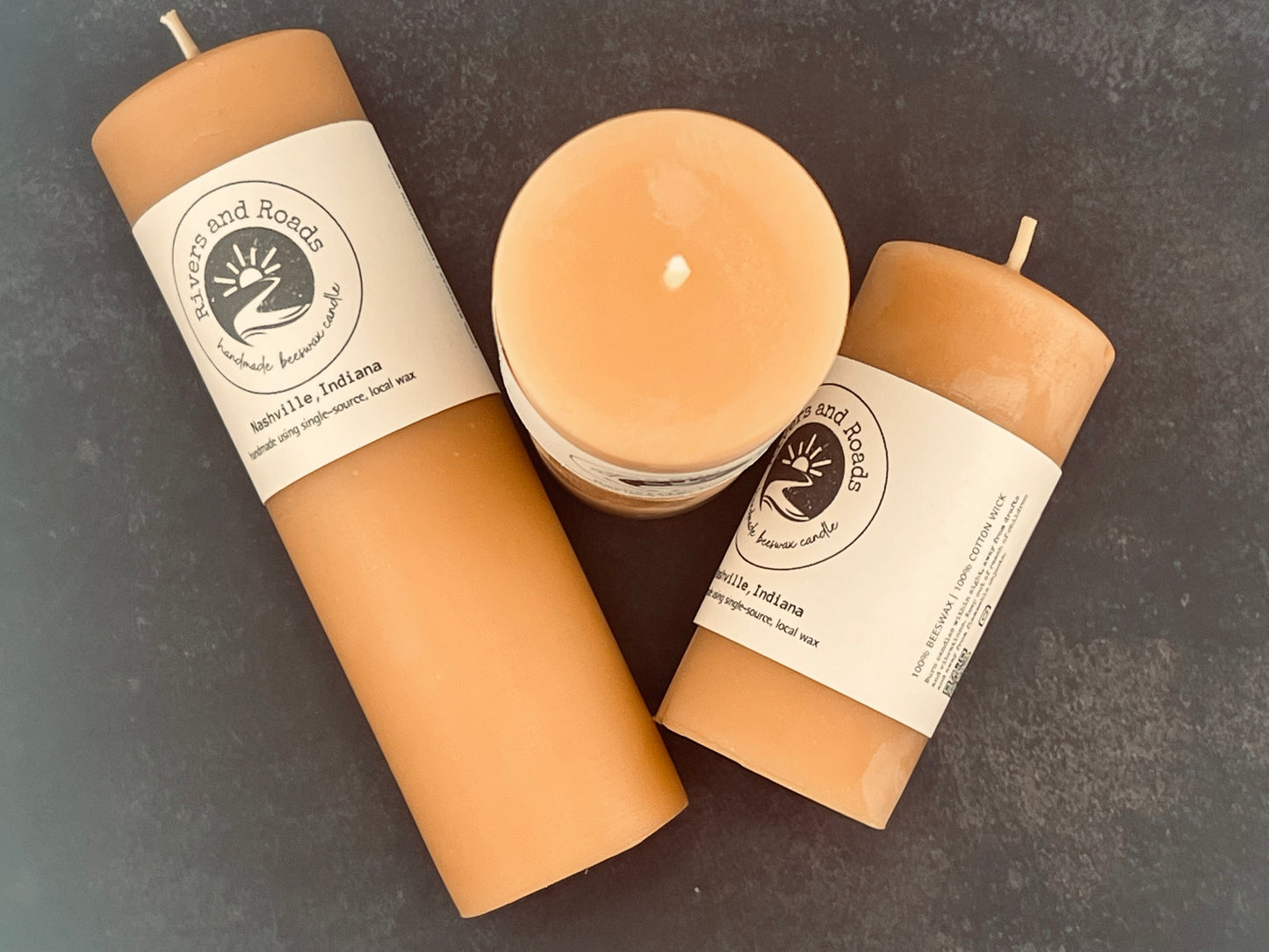 2" Beeswax Pillar Candle Sets | Hand-Poured | 100% Pure Beeswax | 40–60 Hour Burn