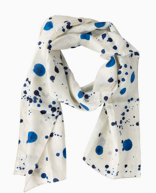 Ink splatters silk scarf